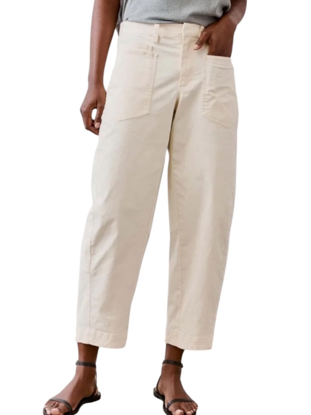 RUTI The Slouchy Soft Twill Pants - Ecru 10